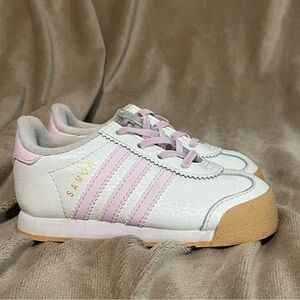 adidas Infant Girl Samoa Sneaker Pink and White.